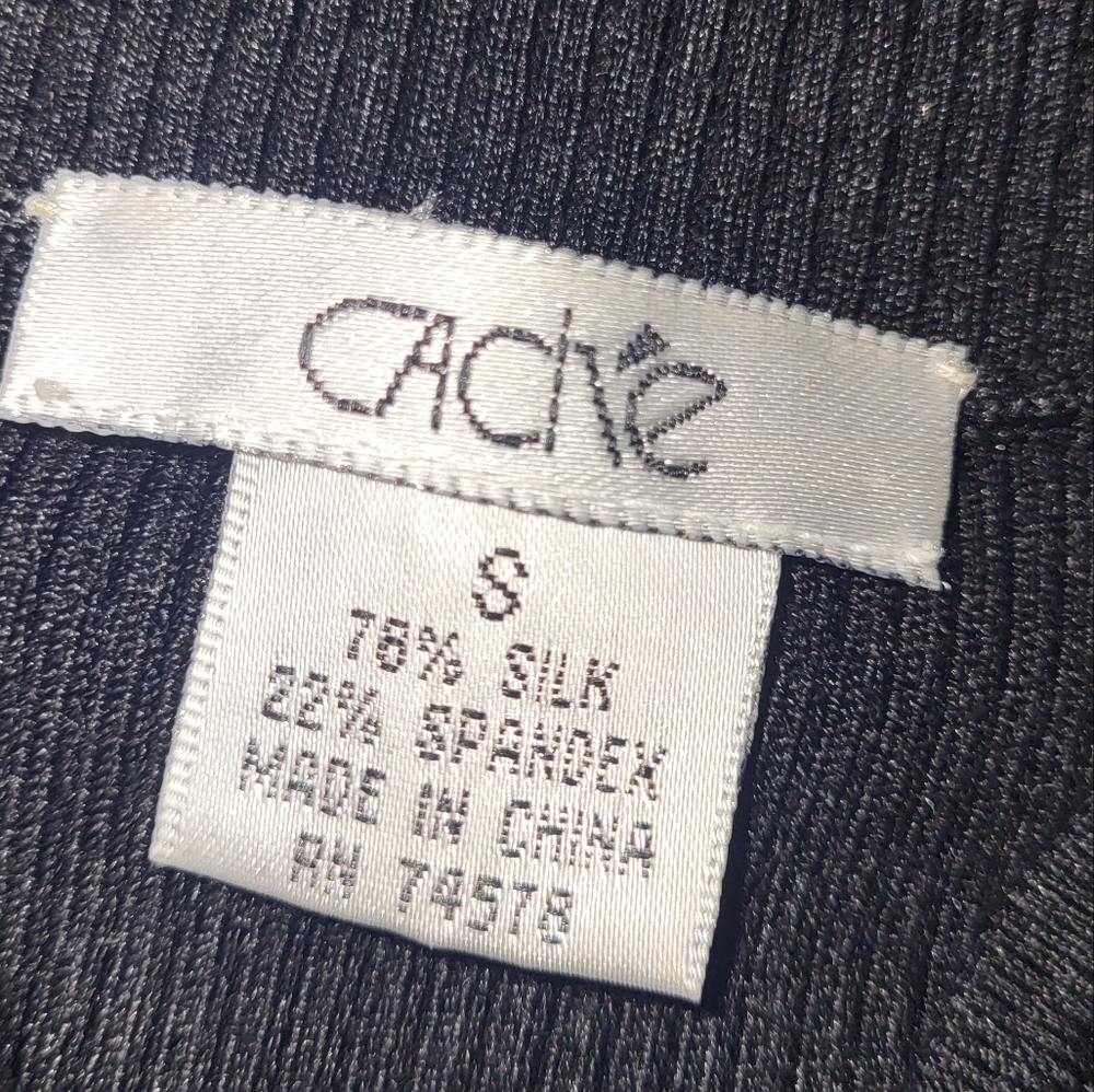 Vintage Cache Beaded Dragon Cardigan Silk Blend Women's Size Small‎ Black Y2K - Picture 11 of 12